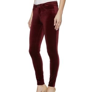 Blank NYC Burgundy Suede Skinny Jeans